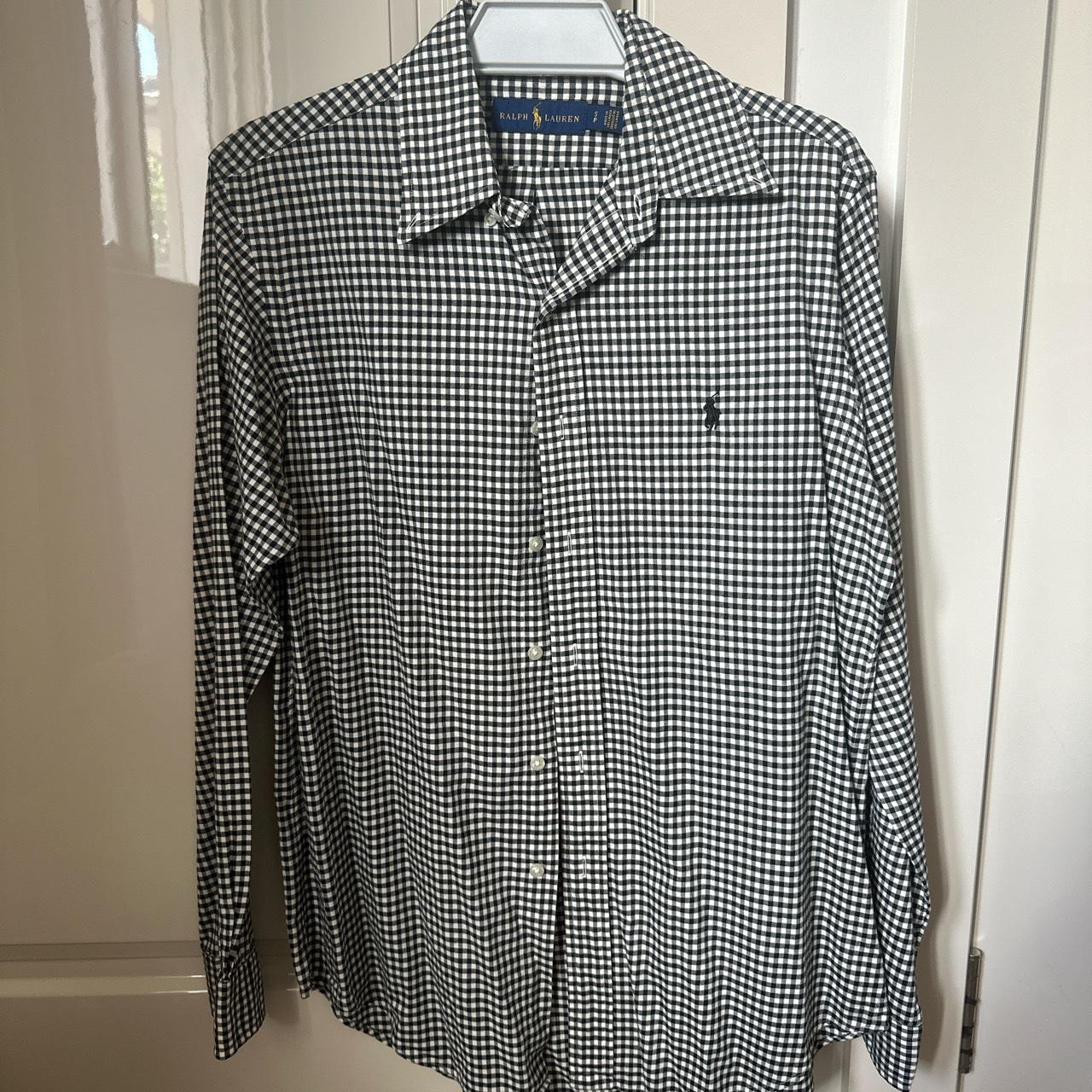 Ralph Lauren Shirt - black white checkers. Size - small - Depop