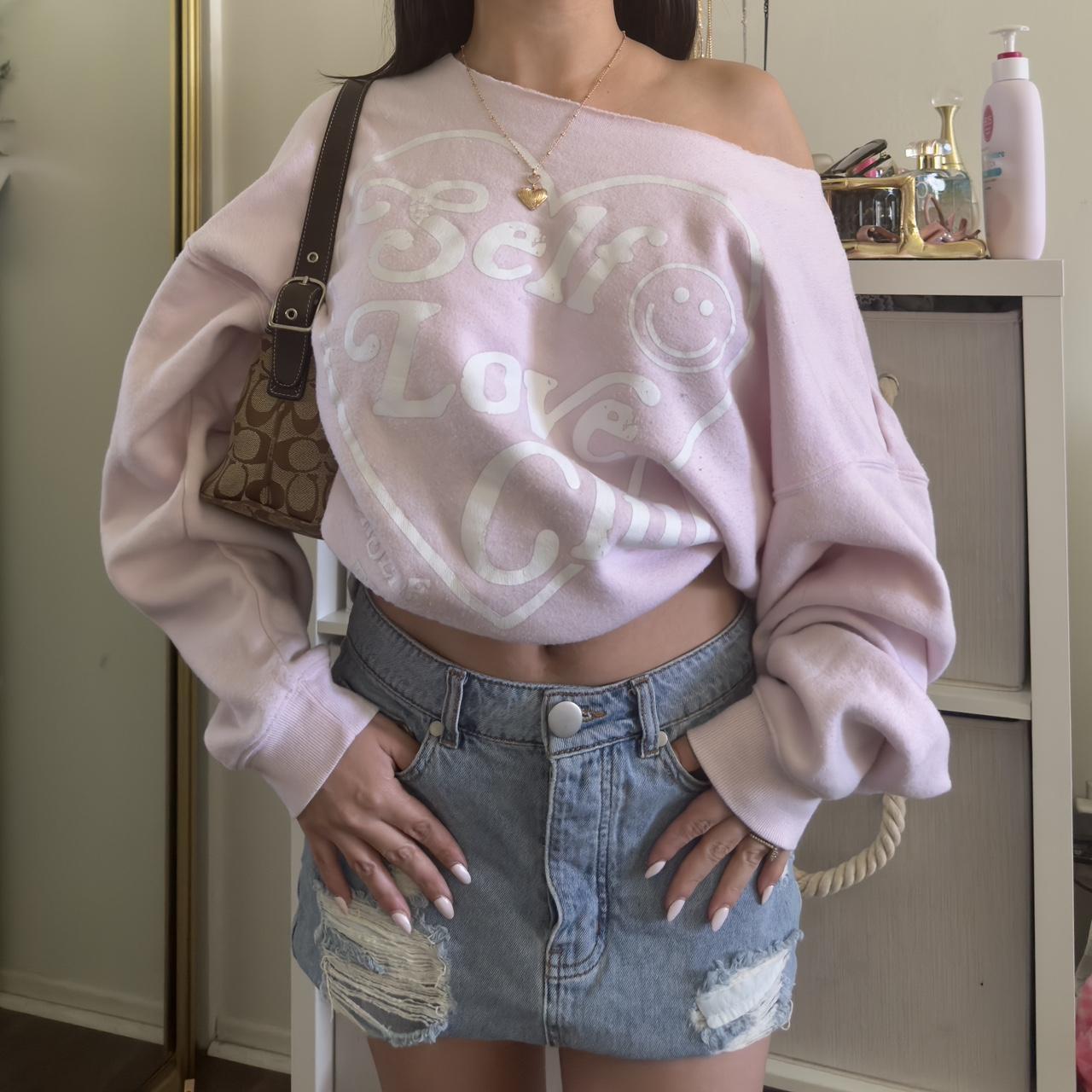 Womens Sweatshirt Off The Shoulder Love Sweatshirt Womens Jumpers