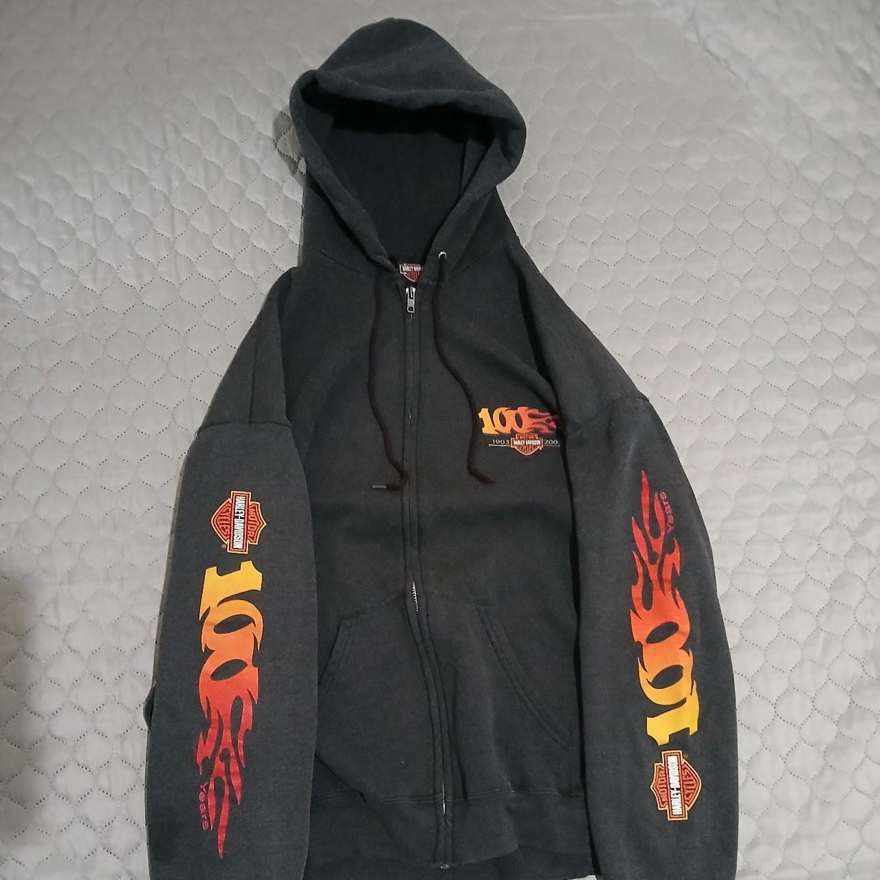 Harley Davidson 100th year anniversary zip... - Depop