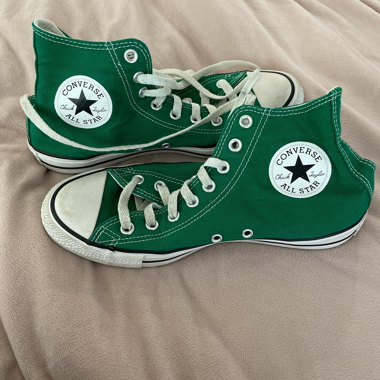 green high top converse - Depop