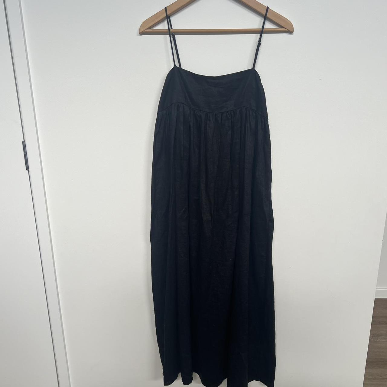 DISSH Beautiful black Linen Maxi Dress Size... - Depop