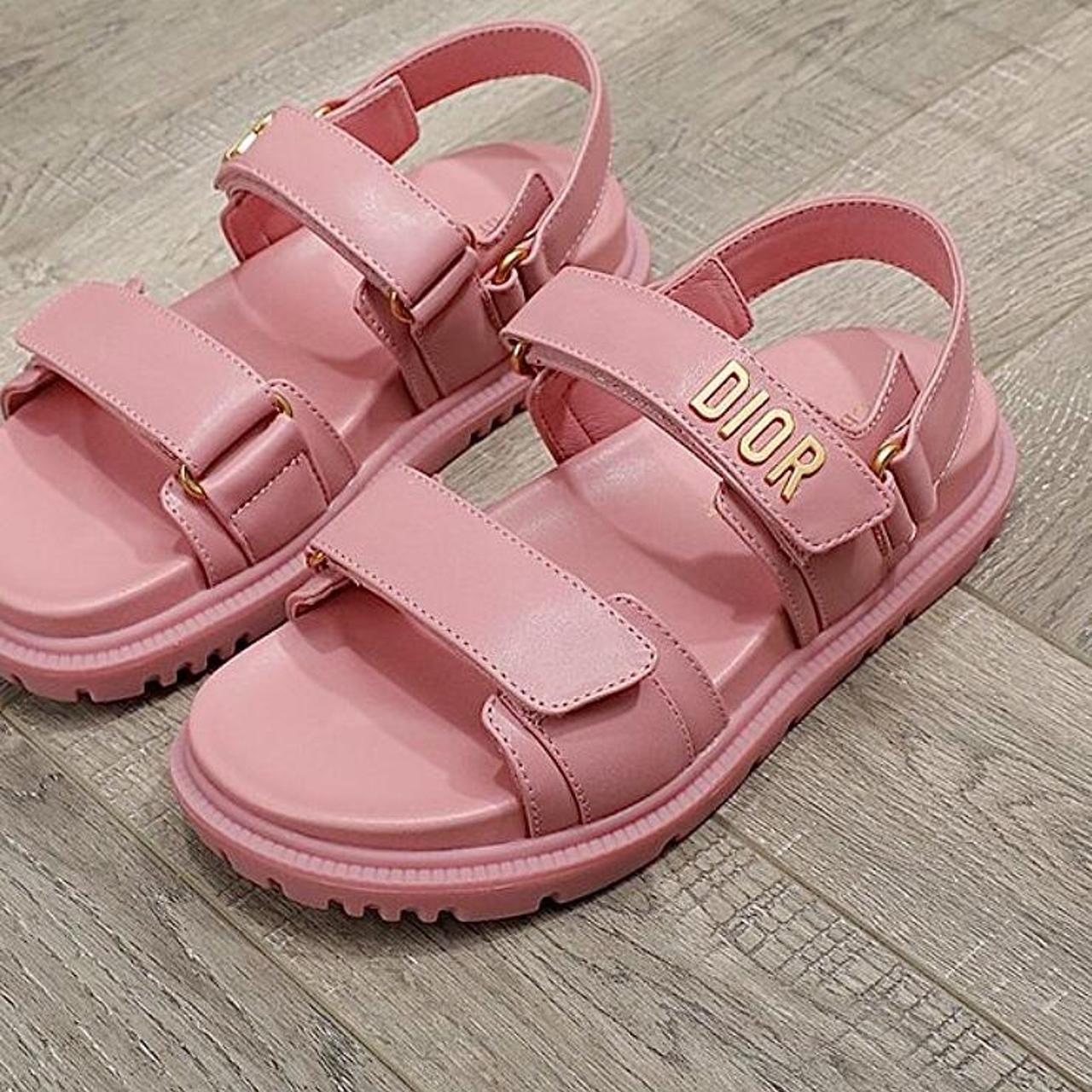 pink lambskin dioract sandal brand new ️ message... - Depop