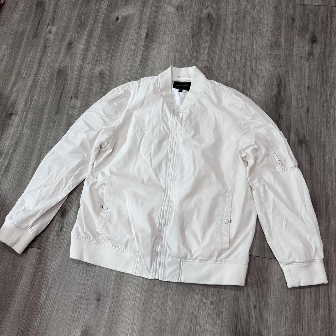 Banana republic white bomber zip up jacket Good