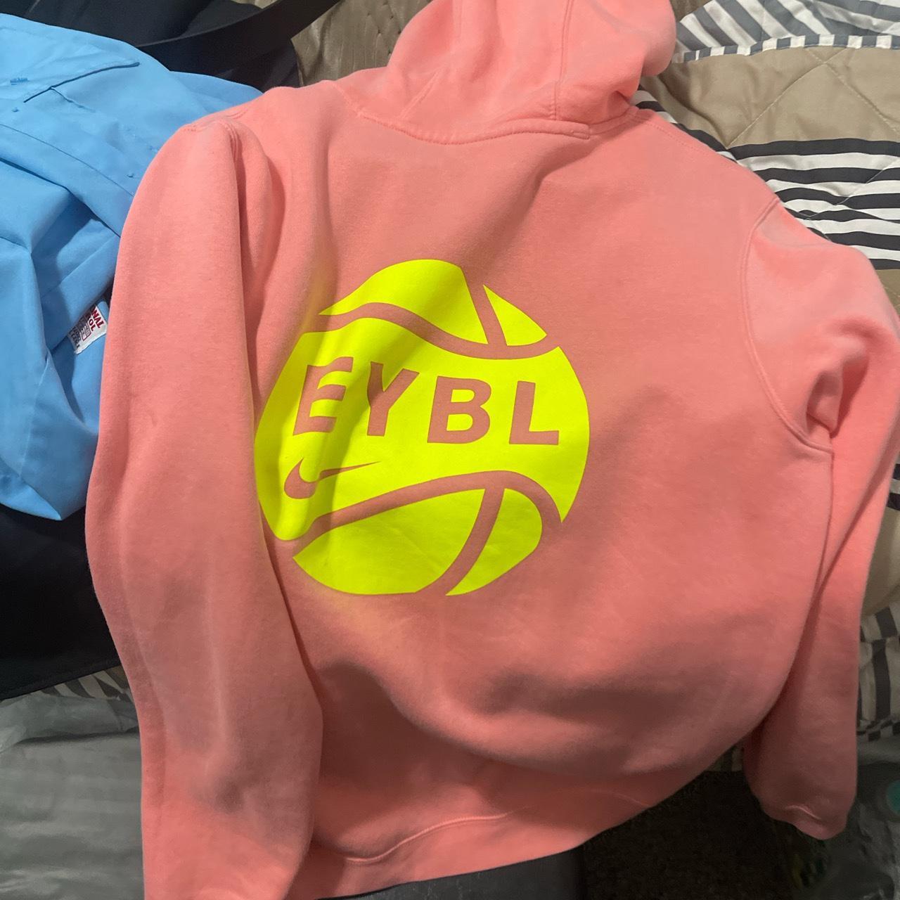 Nike Pink/lime green EYBL hoodie sz L men’s RARE Depop