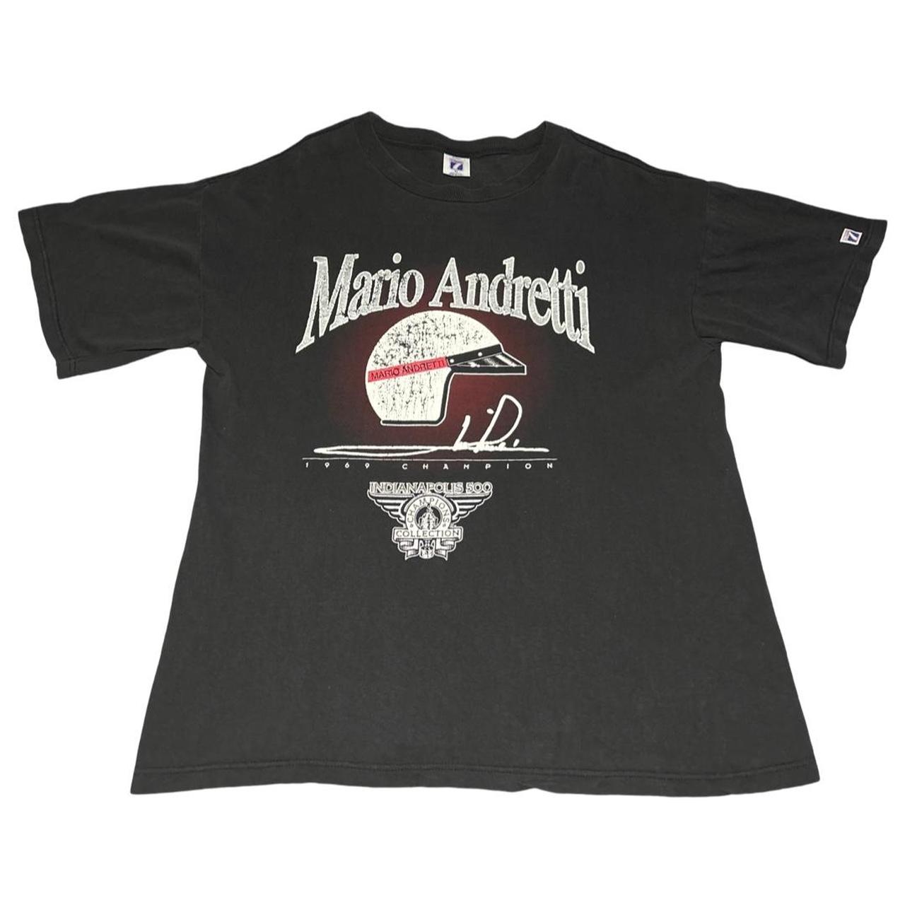 Vintage 90s Sport Service Indianapolis 500 Racing Mario selling Andretti Promo T-Shirt