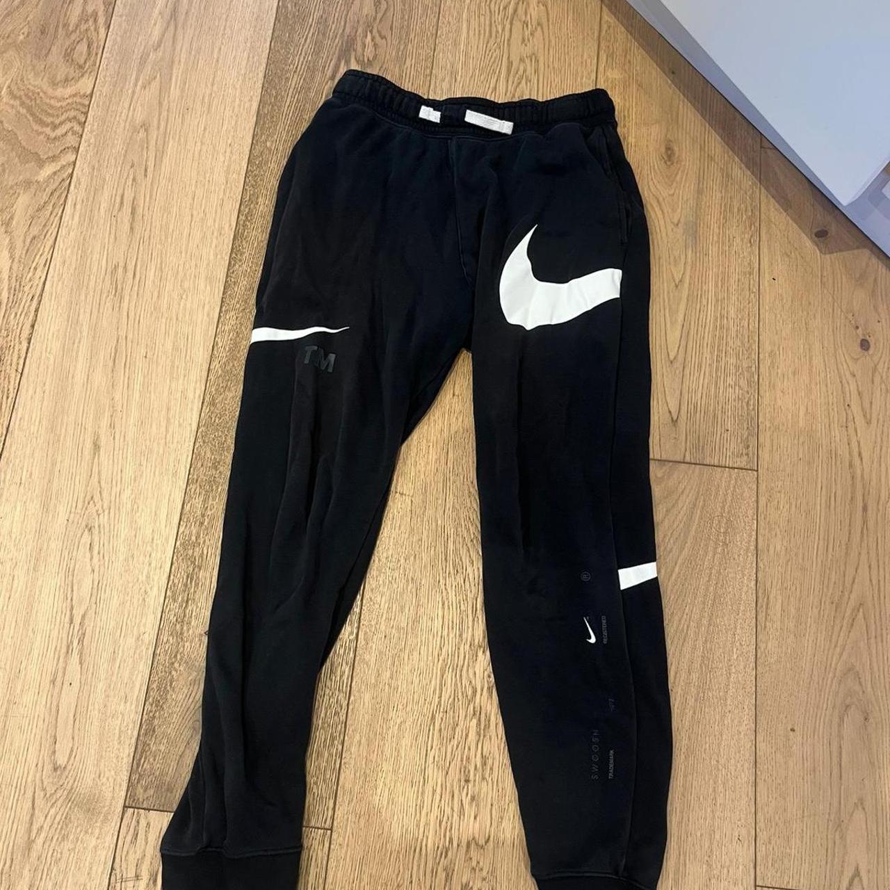 nike grey joggers black tick