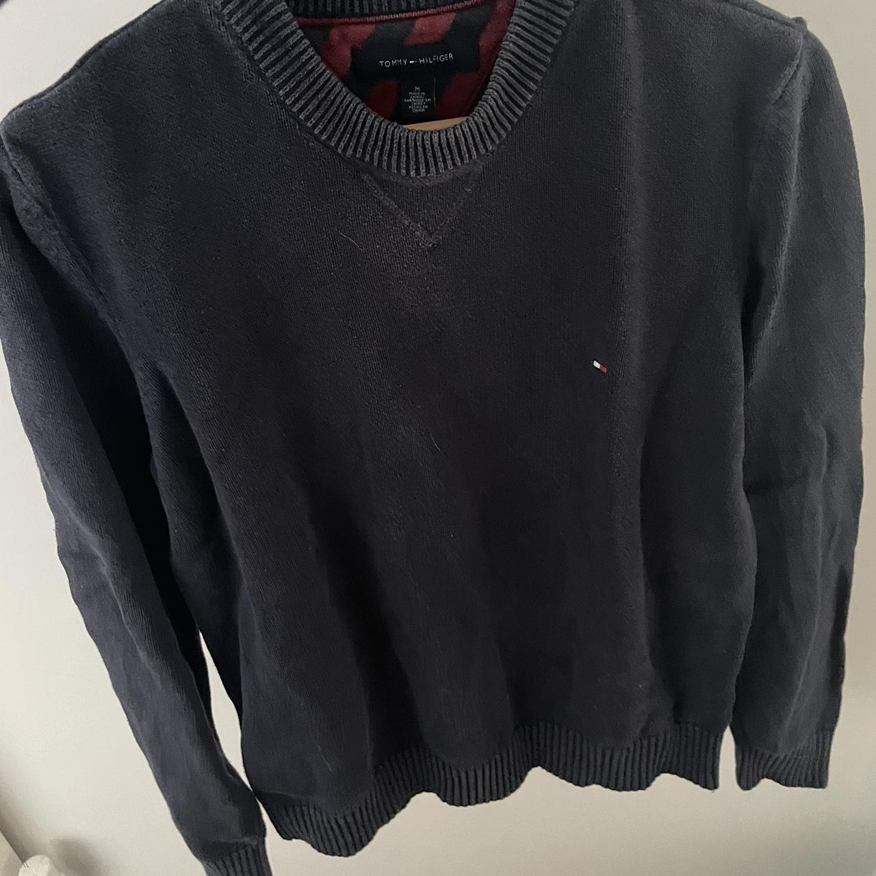 Tommy Hilfiger Navy Knit Sweater - Depop