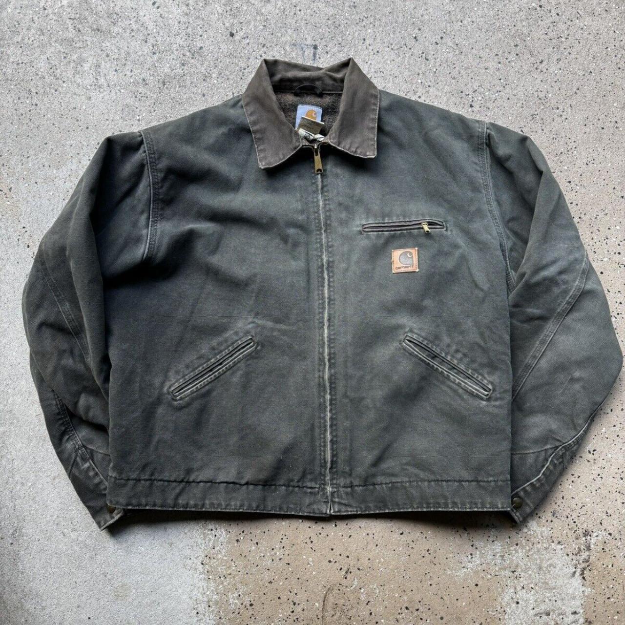 Vintage Carhartt Detroit Jacket Moss Green... - Depop