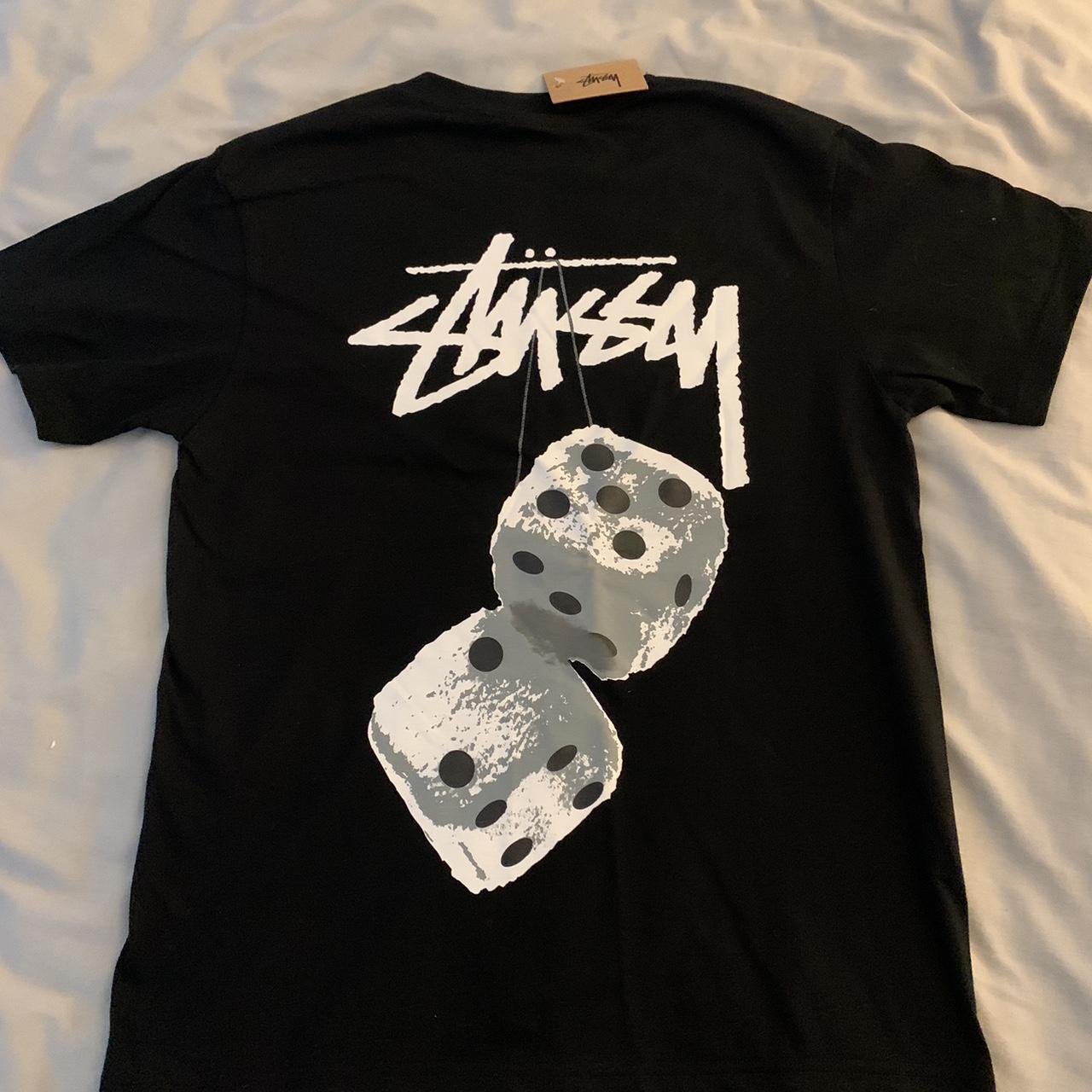 Black Fuzzy Dice Stüssy Tee -New with tags-1:1 -Open... - Depop