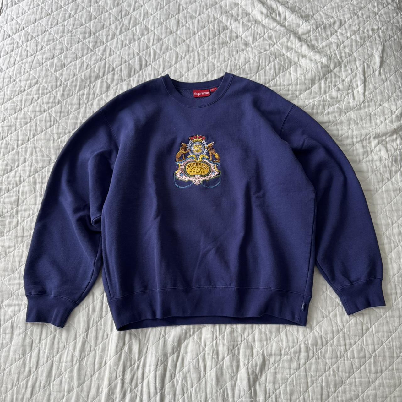 Supreme MENACE II SOCIETY トレーナー ネイビー Supreme Menace II Society Crew neck | Depop