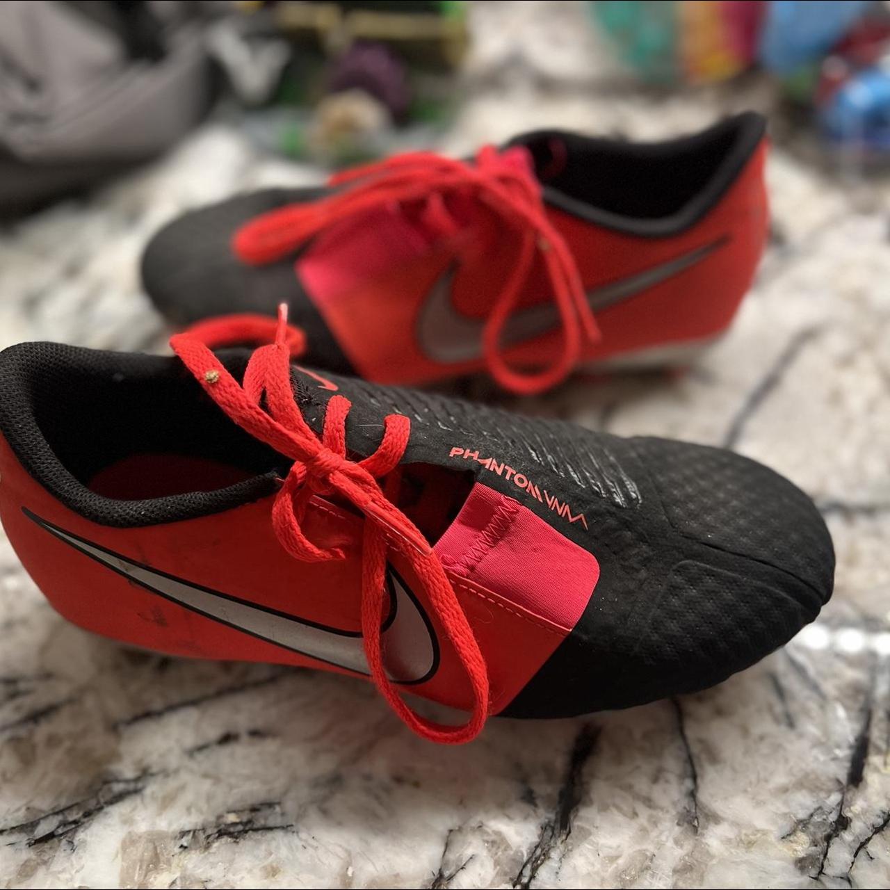 Red phantom Nike Cleats Size 3y No box Gently used... - Depop