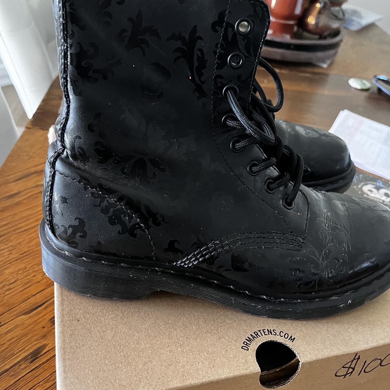 Dr. Martens Cassidy boots with shiny skulls and. Depop