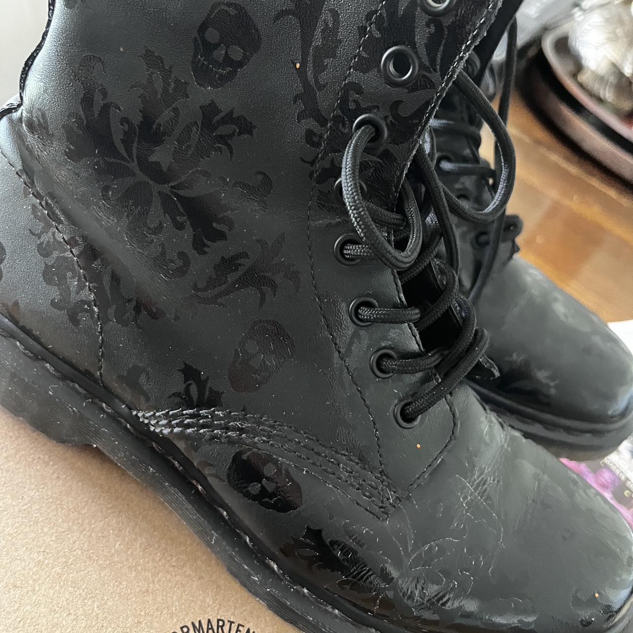 Dr. Martens Cassidy boots with shiny skulls and. Depop