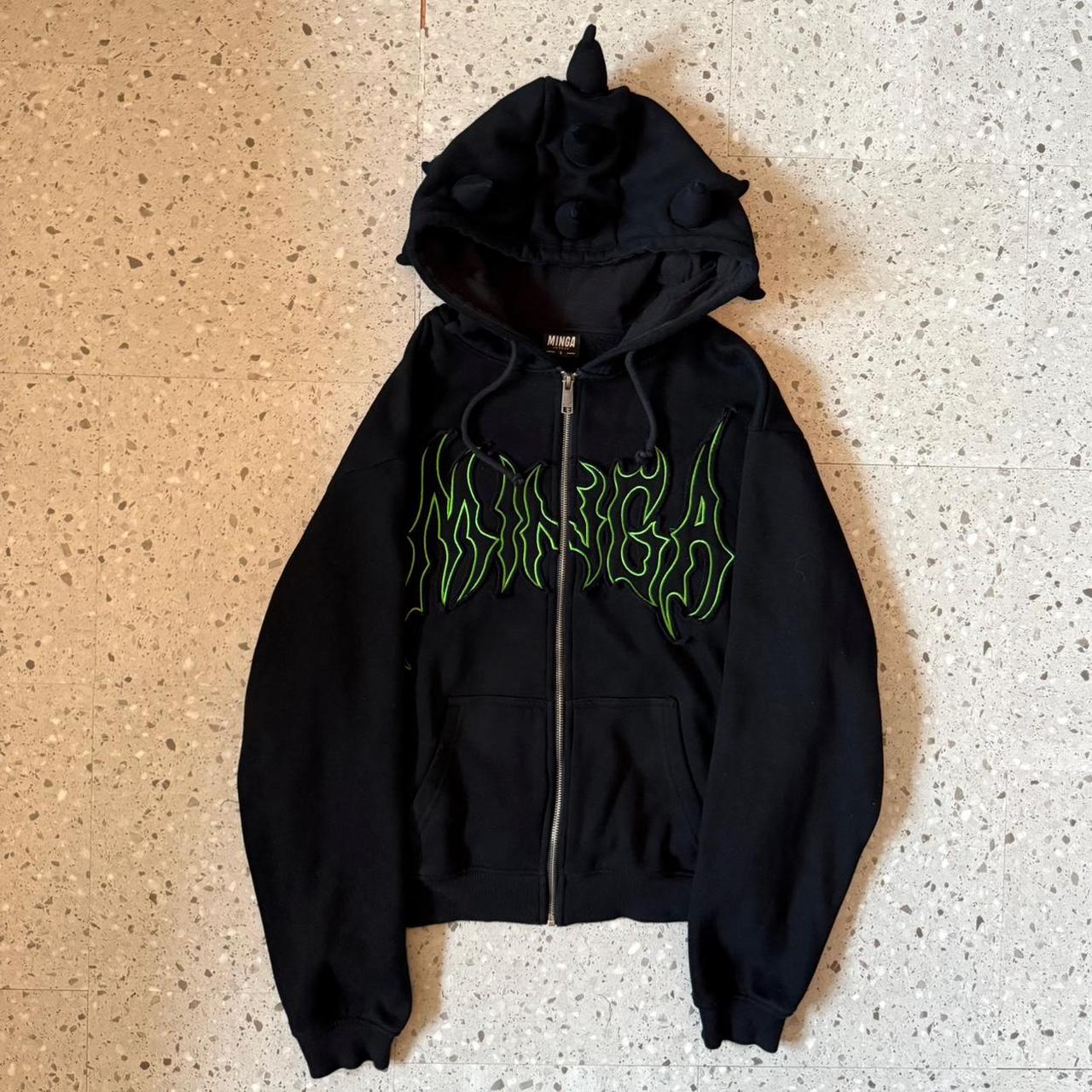 Minga London Black Skeleton Hoodie Minga London Black 3d Spiked