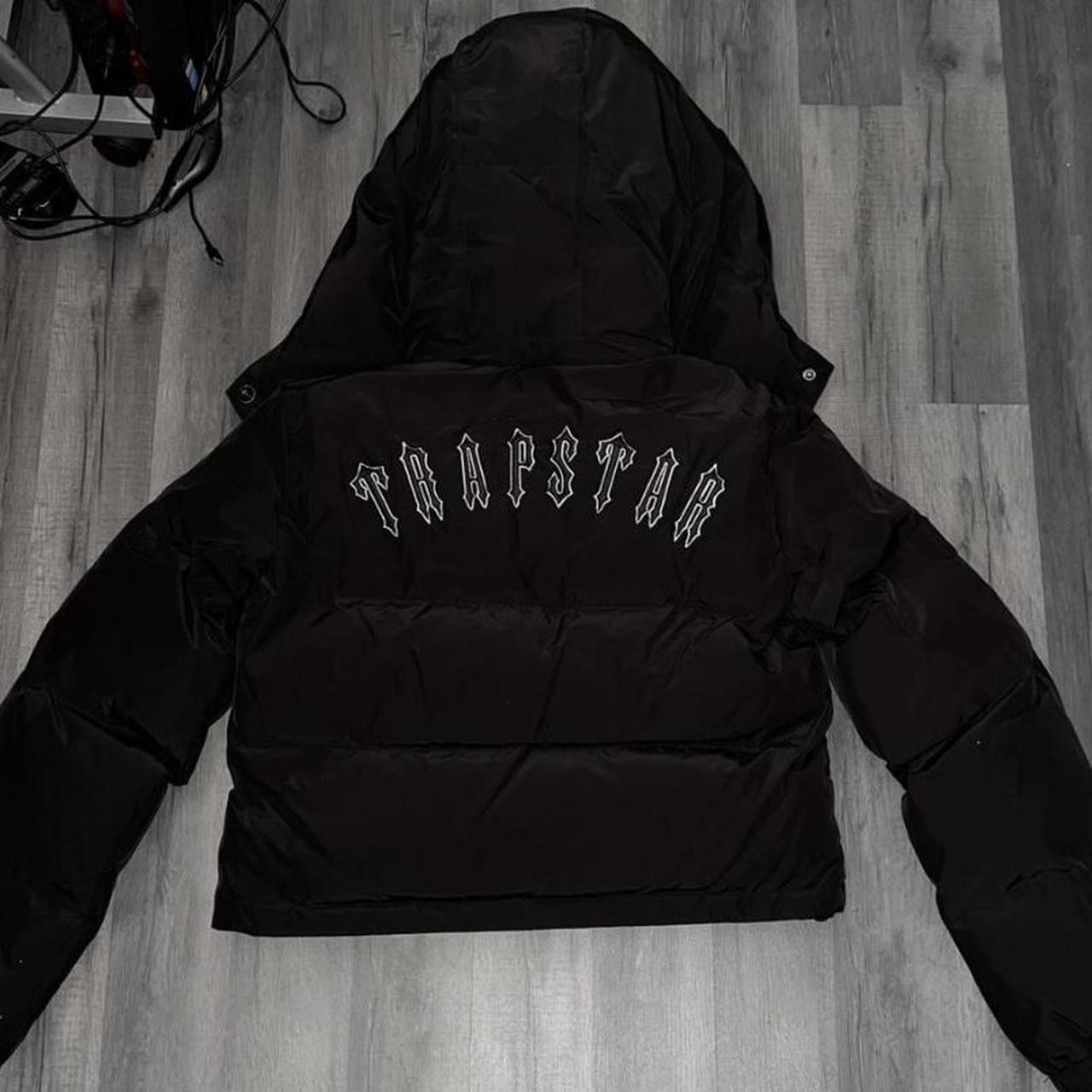 Black trapstar jacket with detachable hood, perfect... Depop