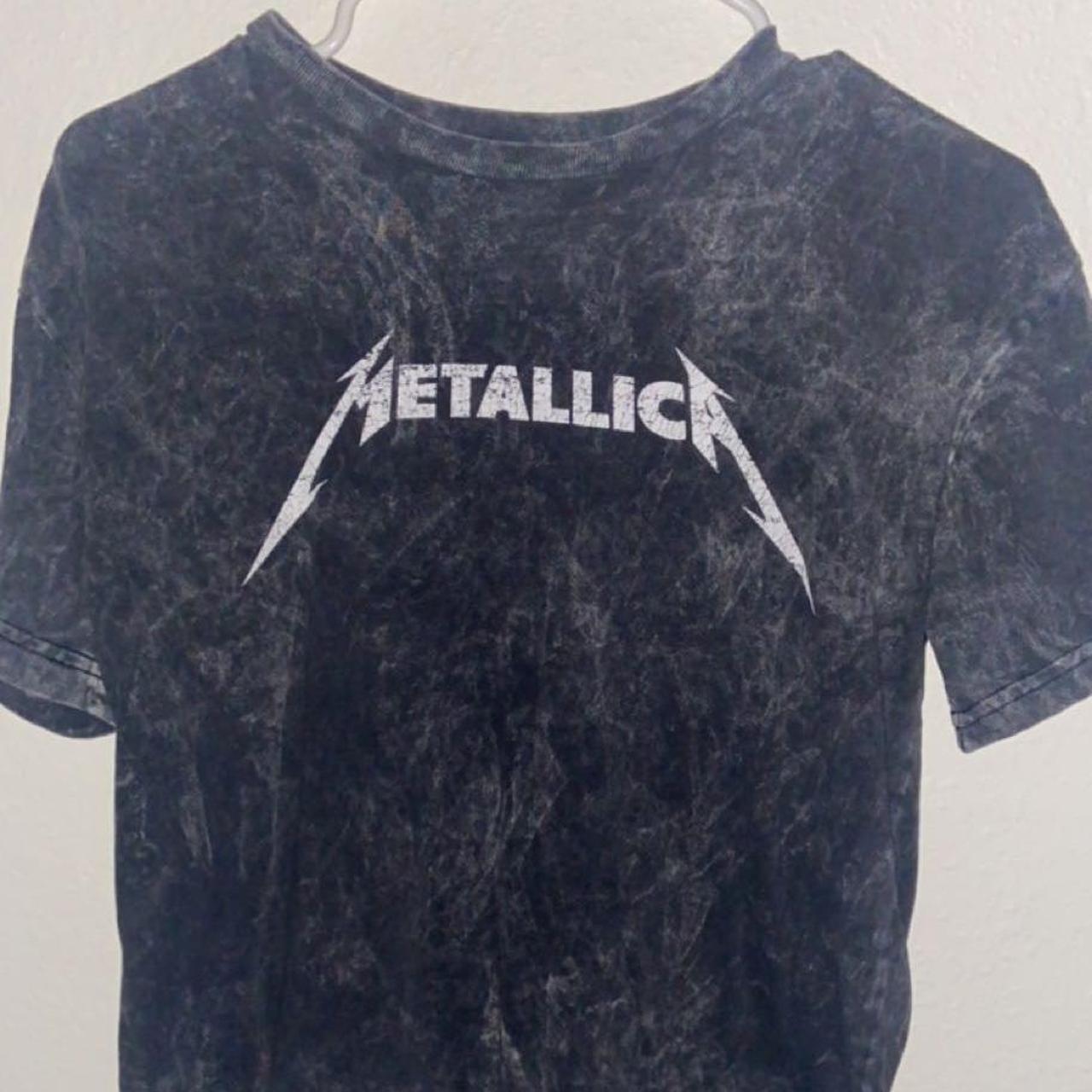 charcoal grey metallica shirt. size small. lightly... - Depop