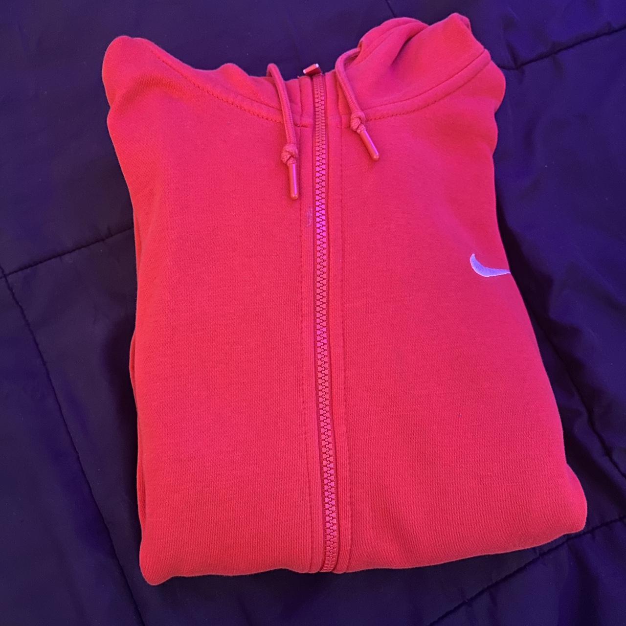 Large Red Nike Zip Up Hoodie Only Worn a Few Times Depop