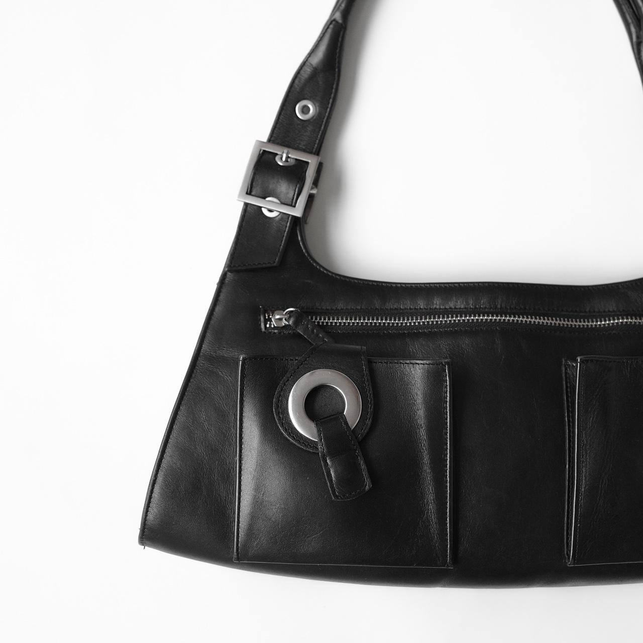 Muxart Leather Buckle Shoulder Bag Soft black... Depop