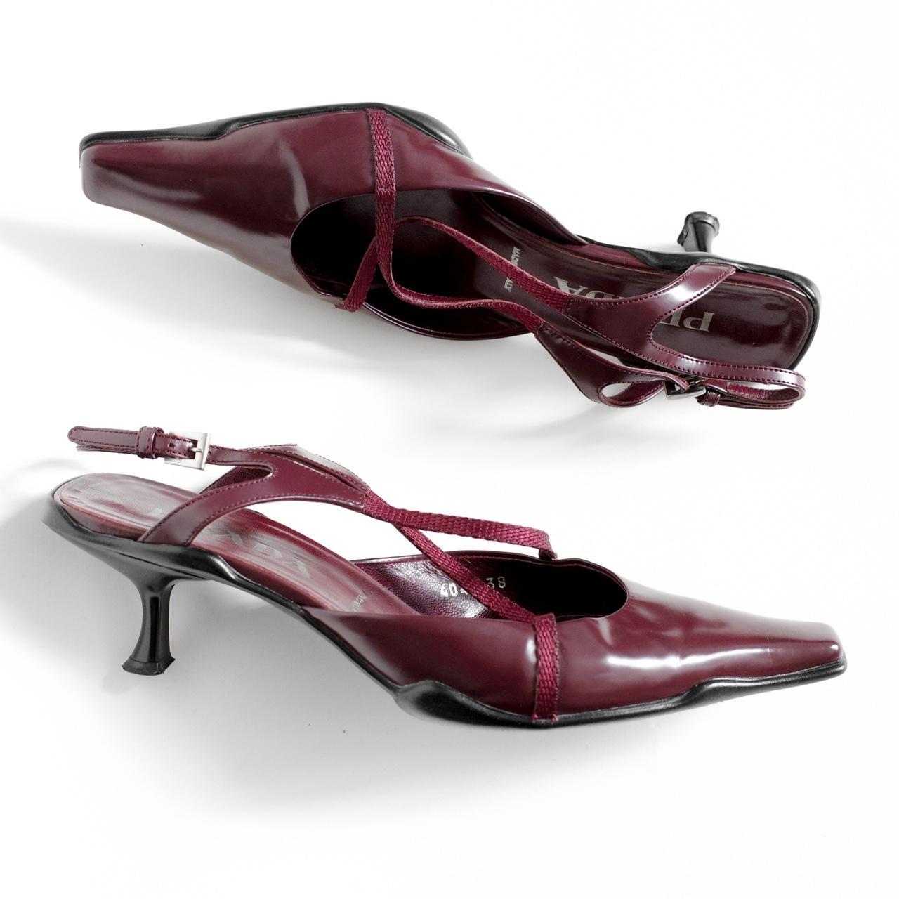 Prada SS 2000 Burgundy Leather Criss Cross Sling | Depop