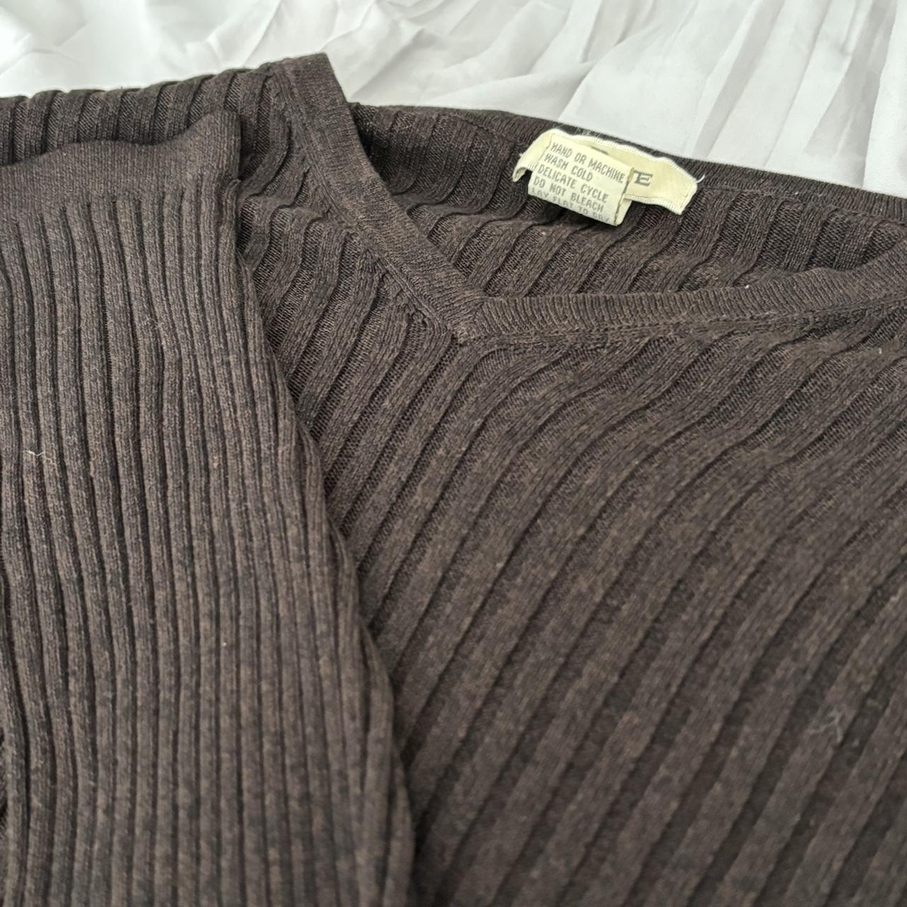 VaBene dark brown preppy sweater -size XL msg... - Depop