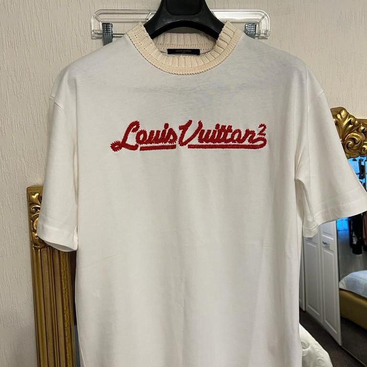 TLOUIS VUITTON Cotton Logo T-Shirt Incorporating... - Depop