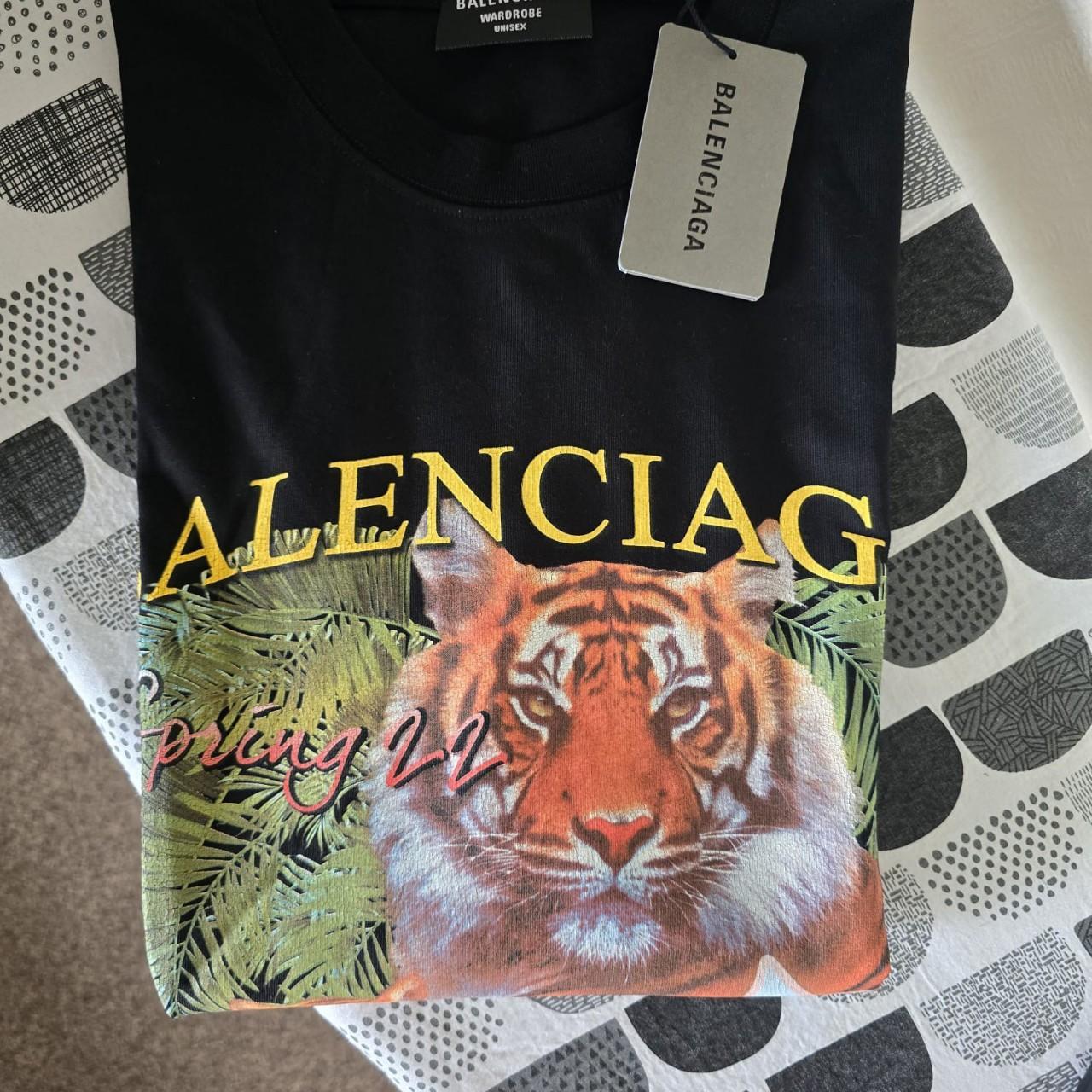 Balenciaga Tiger Printed Unisex T-Shirt Export | Depop