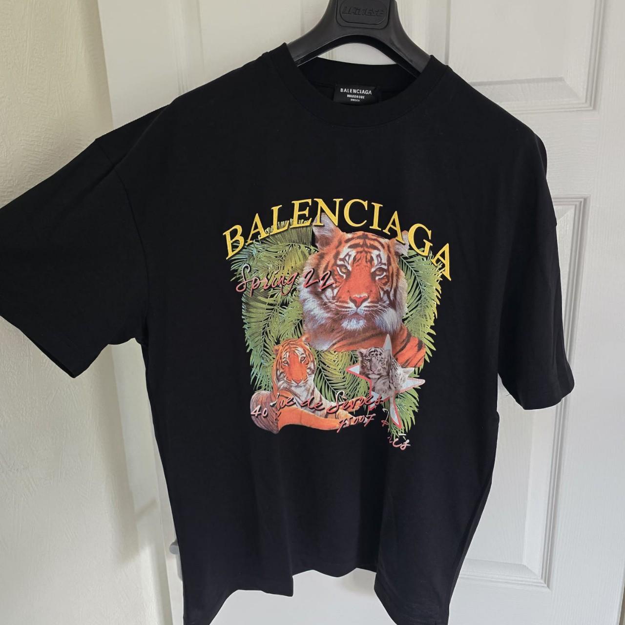 Balenciaga Tiger Printed Unisex T-Shirt Export | Depop