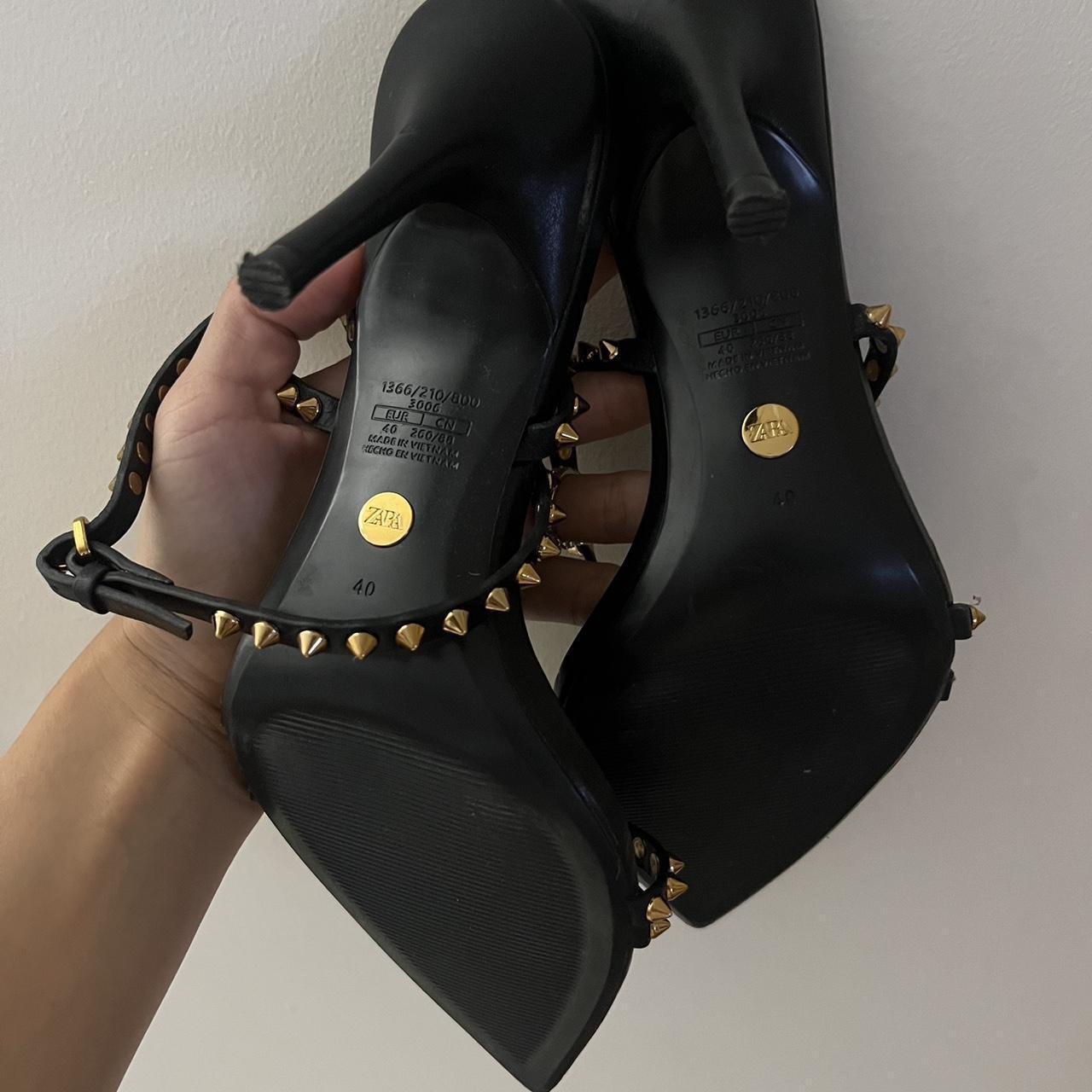 Zara high heels with gold spikes Good... - Depop