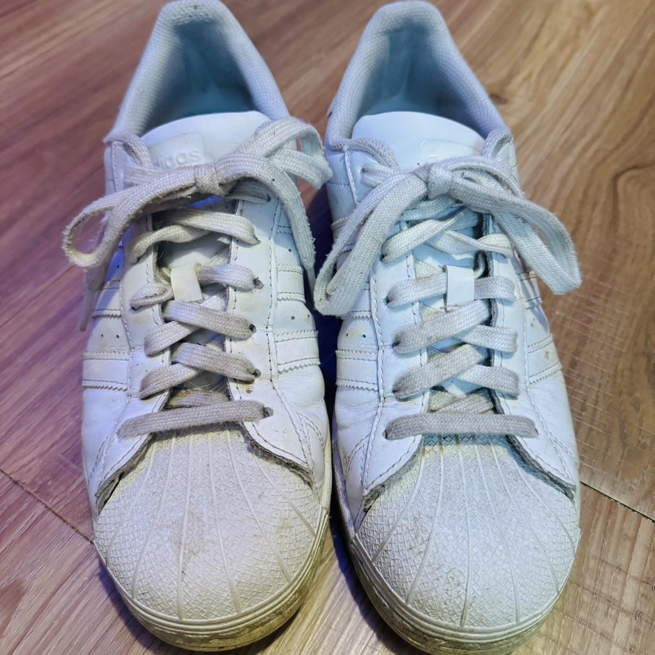 How to clean adidas white superstars best sale