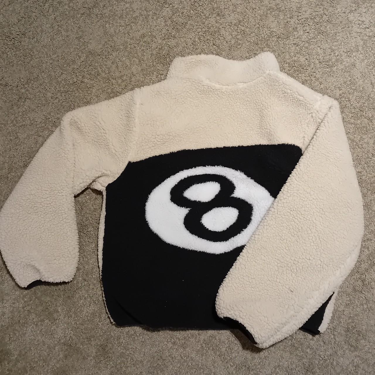 Stussy 8 ball sherpa fleece in beige/ cream Size | Depop