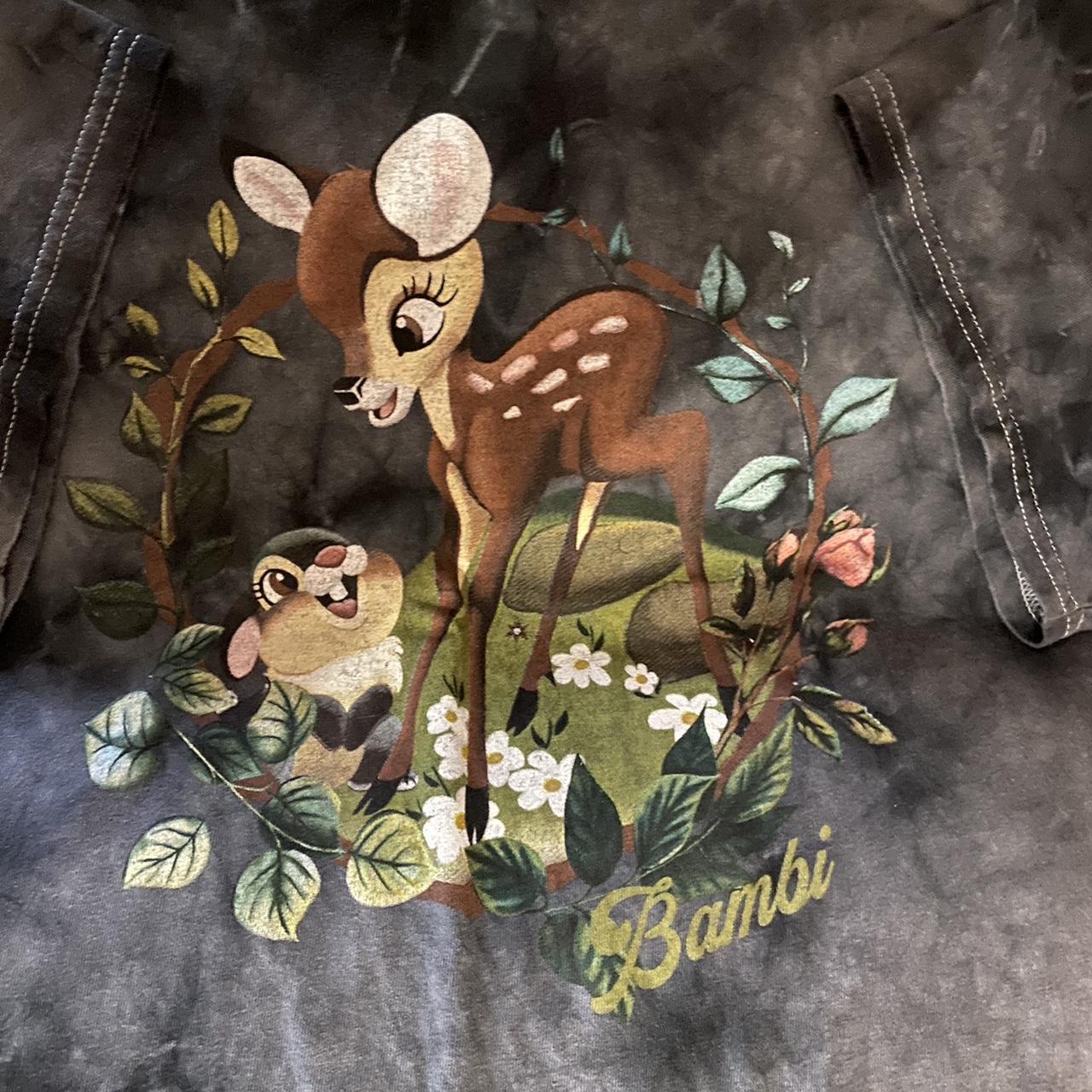 Grey and white Bambi Disney shirt Size XL - Depop