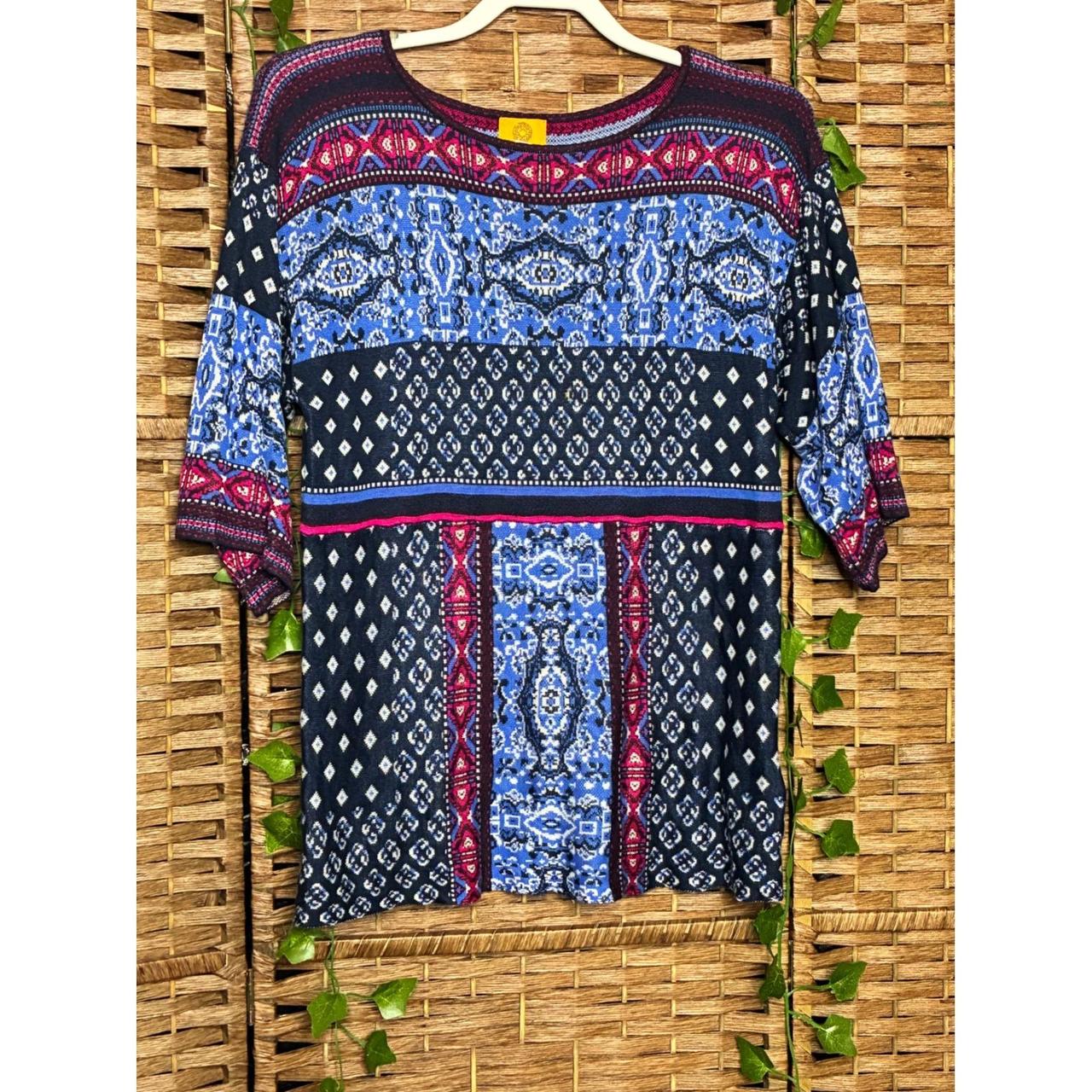 Ruby Rd. Women's Blouse - Blue/Pink – Ruby Rd. Pe… - image 1