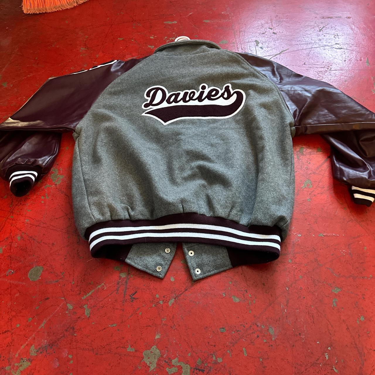 Men's Varsity Jacket - Grey/Green - XXL – Grey an… - image 3