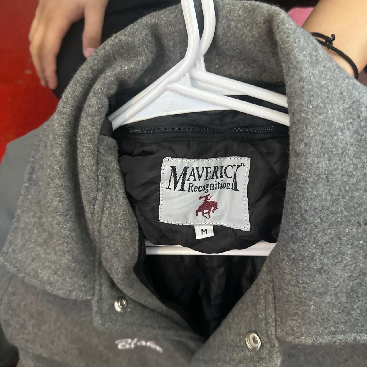 Men's Varsity Jacket - Grey/Green - M – Grey and … - image 2