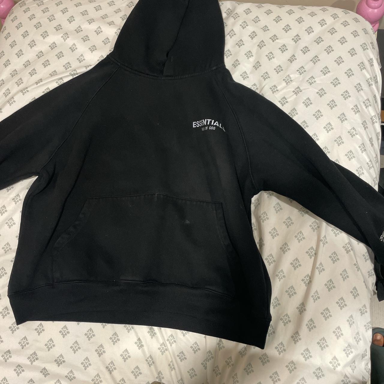 Essentials black hoodie - Depop