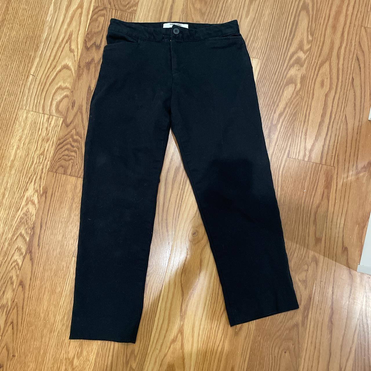 Black capri mid rise pants unisex Size 28” or - Depop