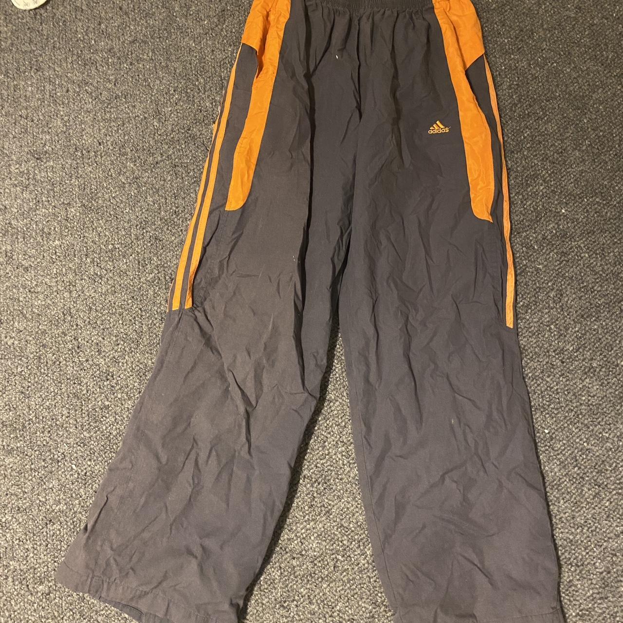 Adidas grey and orange hot sale pants