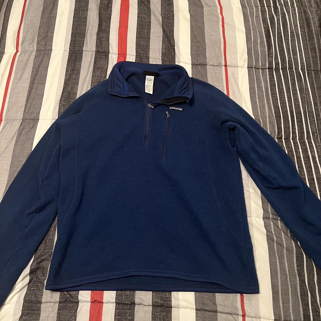 Blue Patagonia better sweater fleece 1/4 zip mens... - Depop