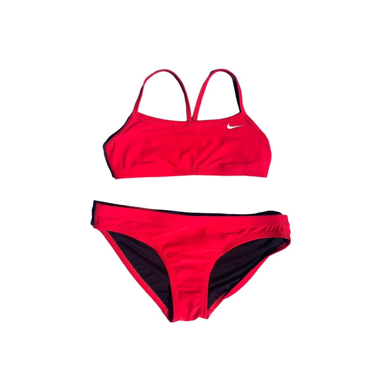 Nike red sporty halter back bikini Brand new never... - Depop