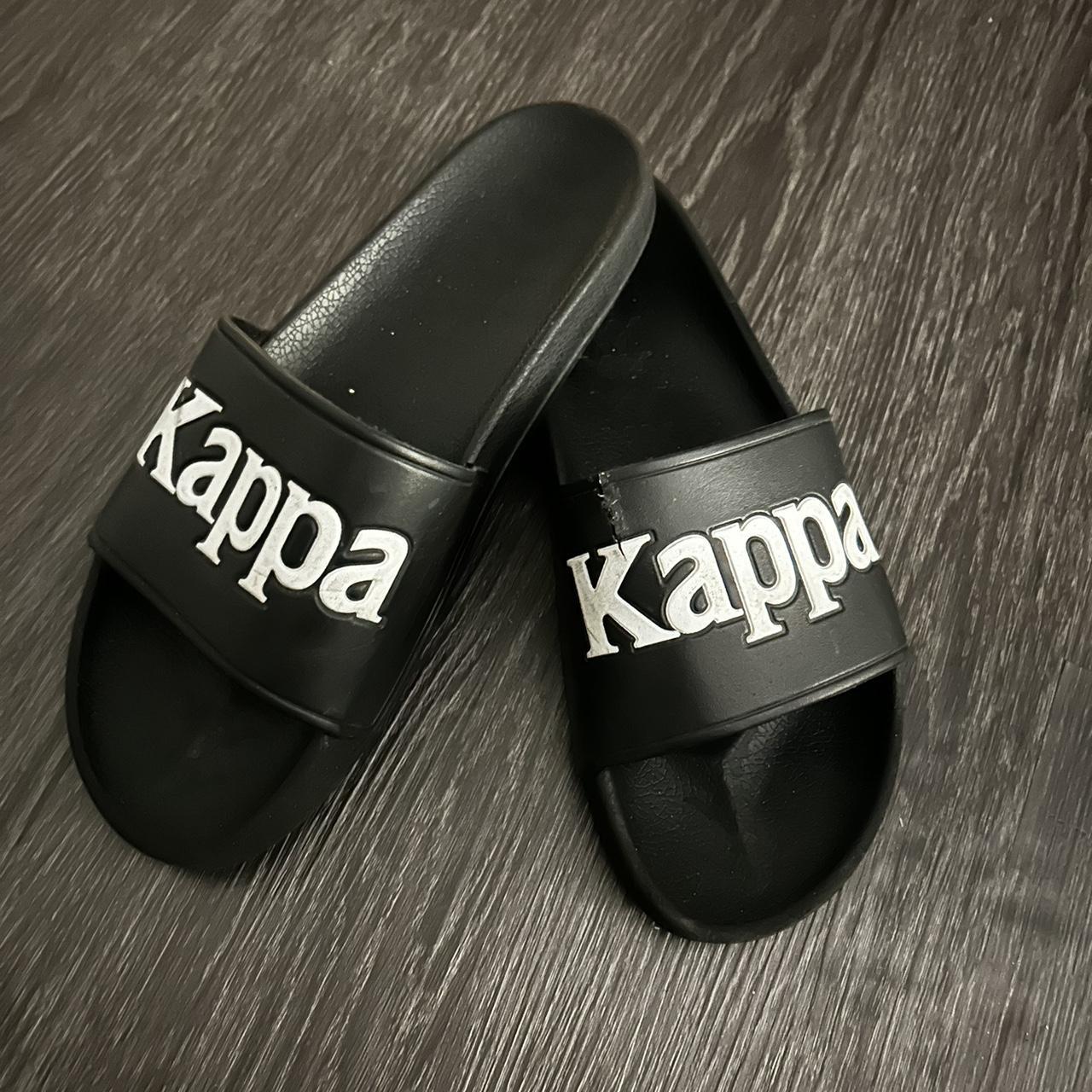 Black Kappa slides ripped in the front but glued... Depop