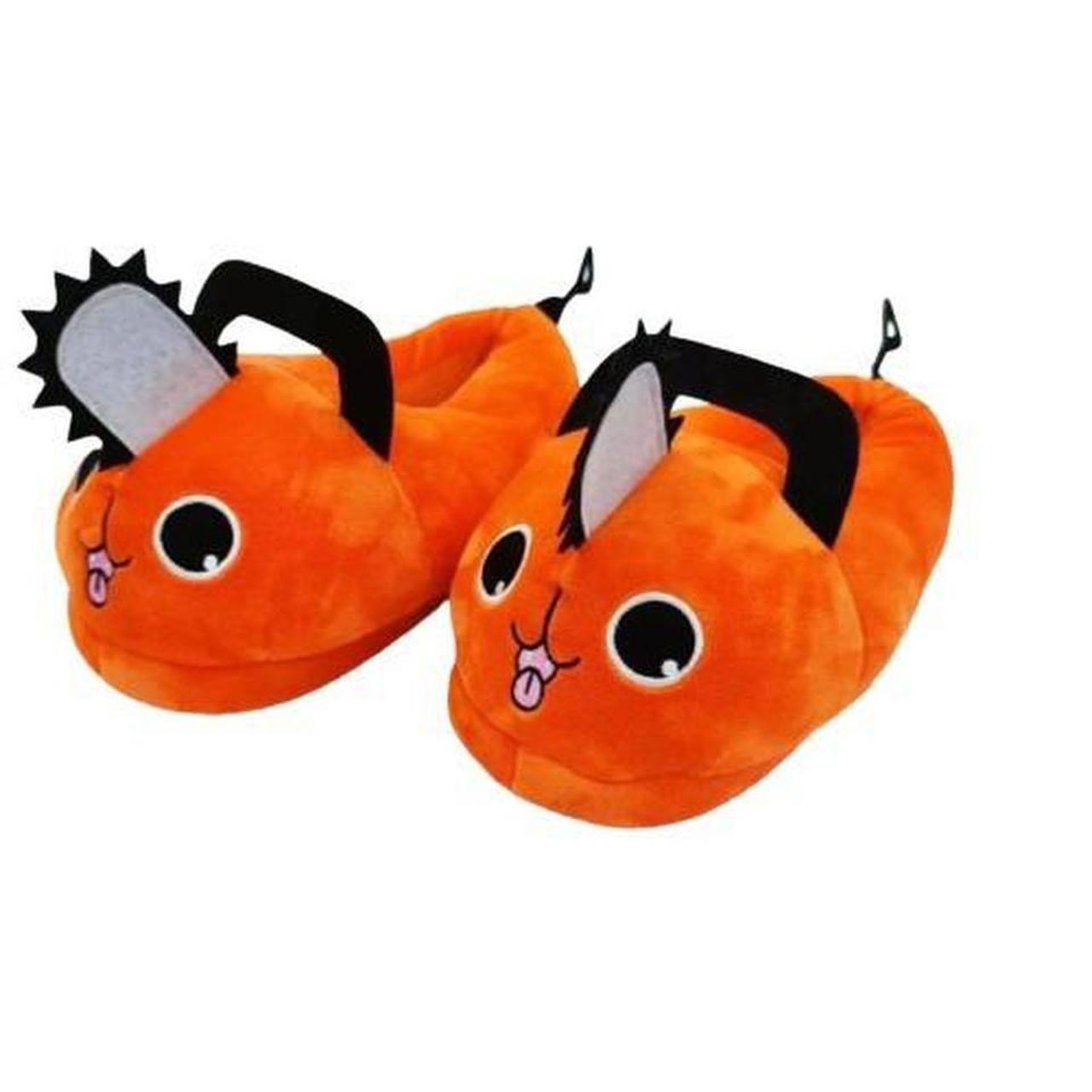 Cute Cartoon Chainsaw Man Pochita Cotton Slippers... - Depop