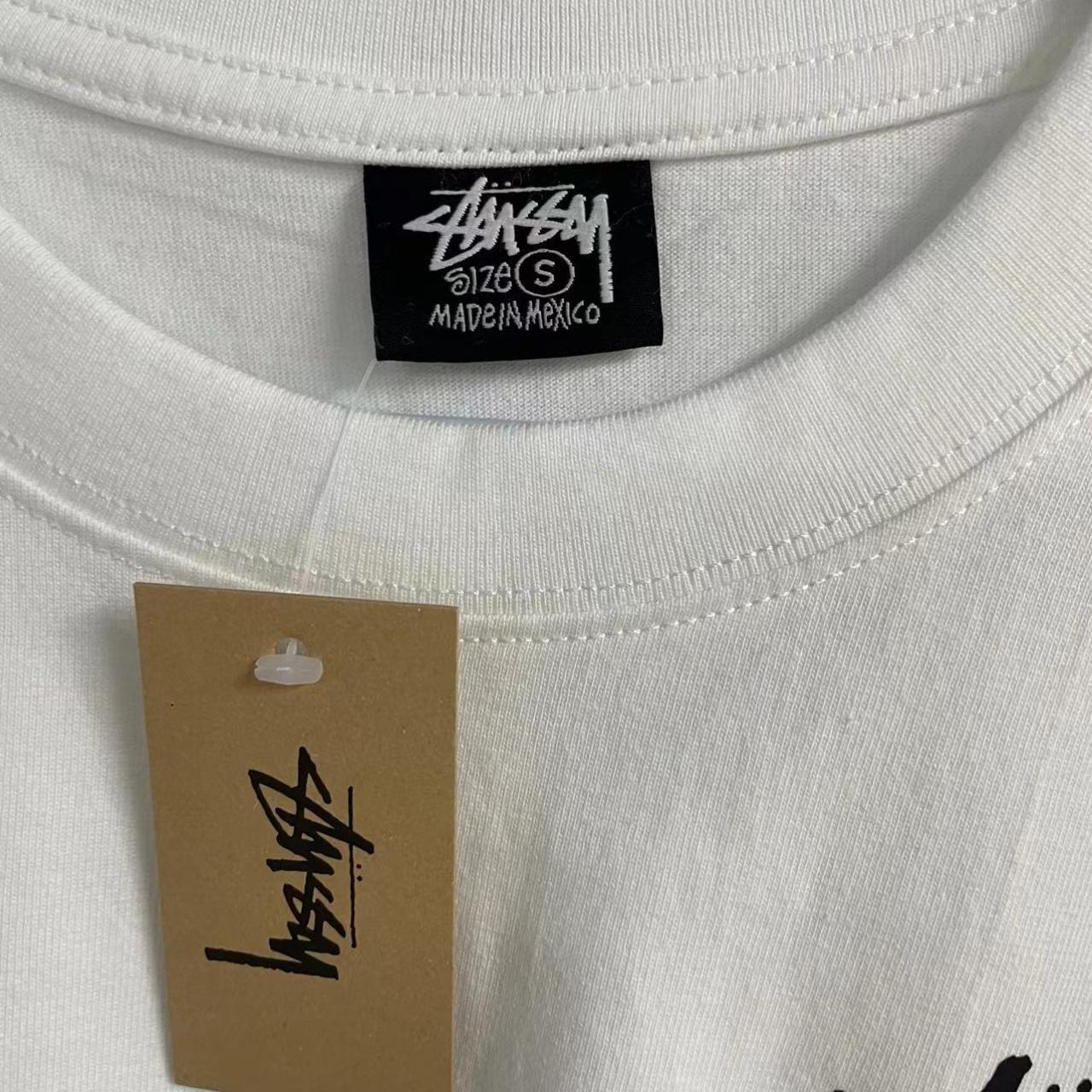 Stussy White T-shirt Accurate size 3 Size With... - Depop