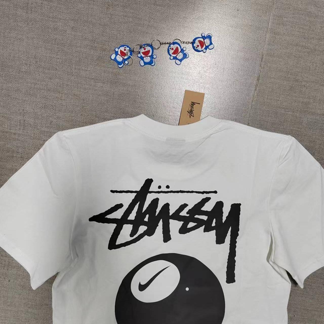 Stussy White Print T-shirt Accurate Size Never... - Depop