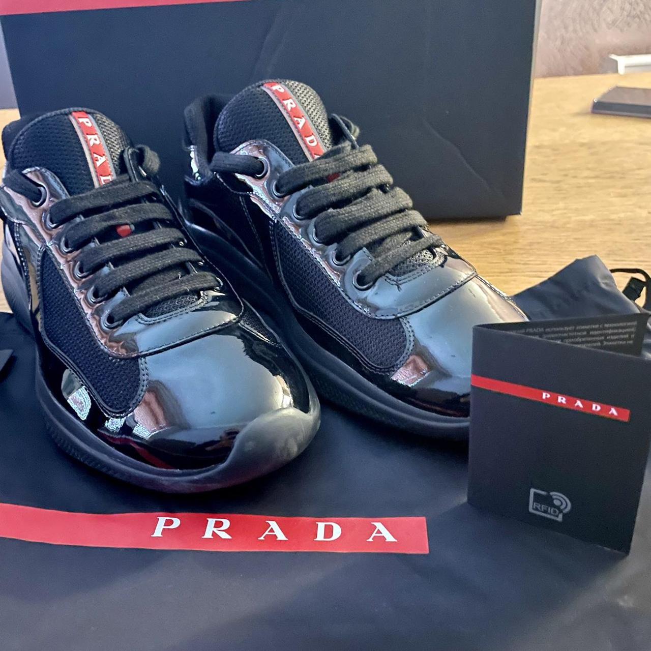 Size 7 pradas America's Cup sneakers Bought for £549... - Depop