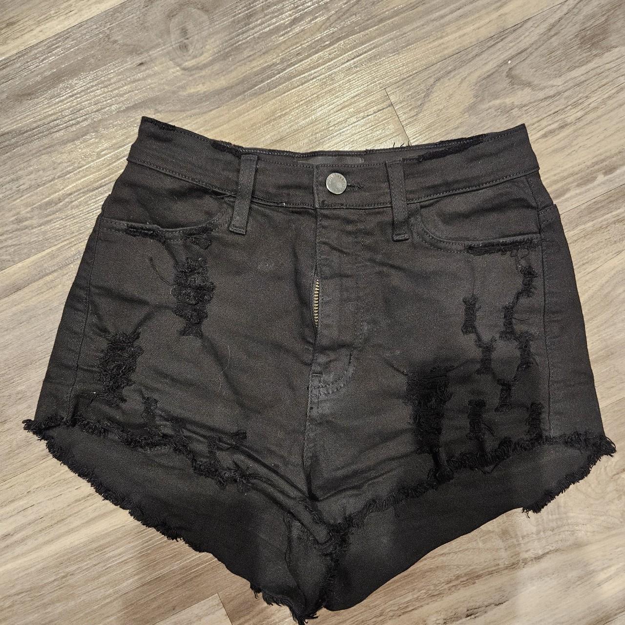 Fashion Nova Black jean shorts High... Depop