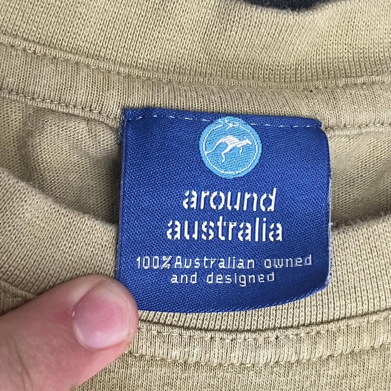 Yellow and tan Aboriginal art graphic tee indie Depop