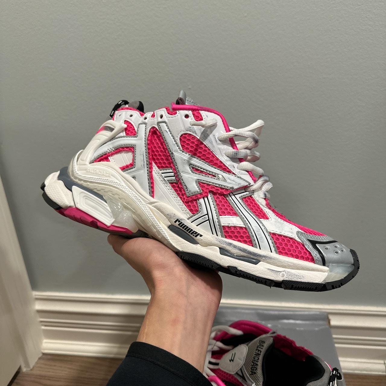 Balenciaga Runners White/Pink Sz - 42 Condition -... - Depop