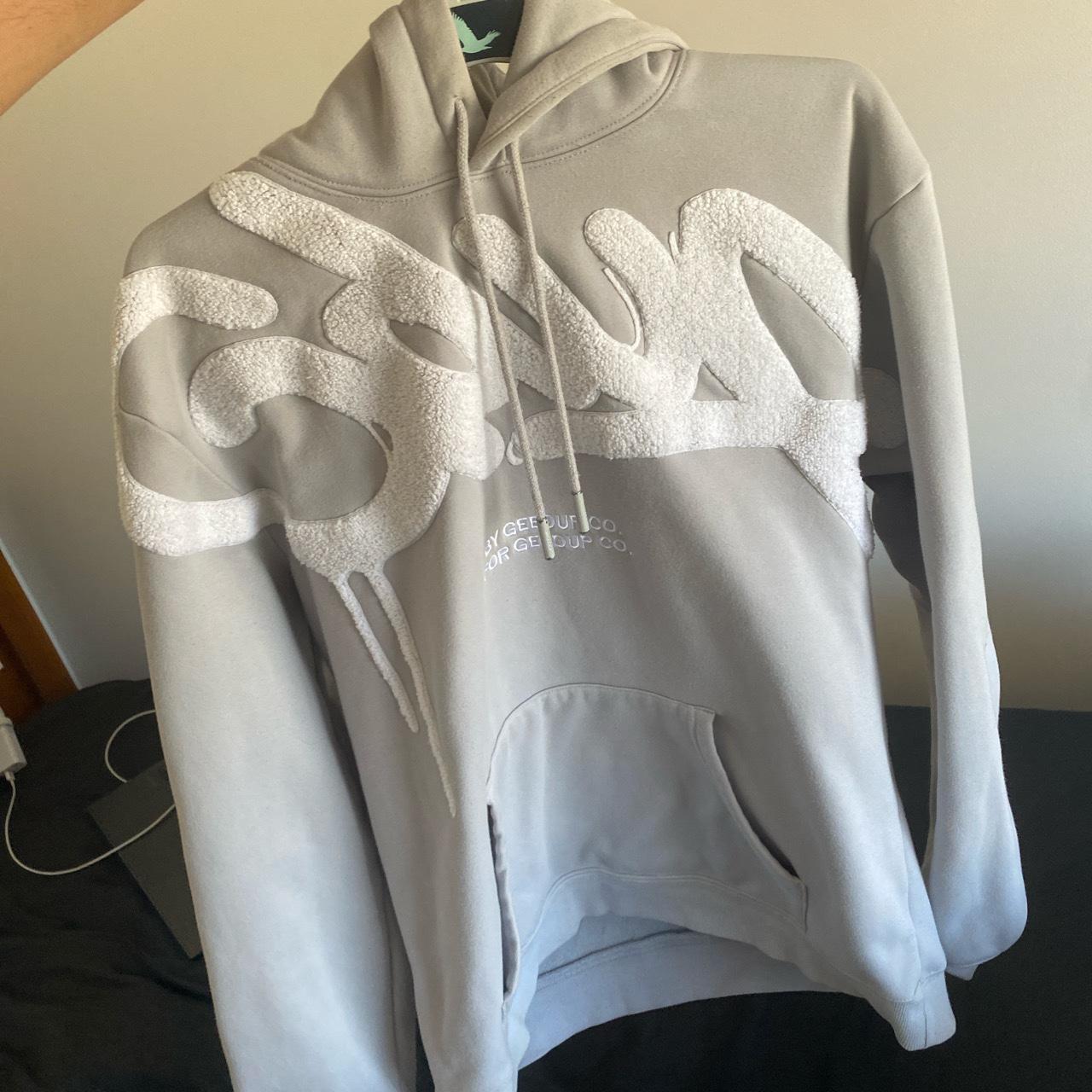 Grey Geedup hoodie 3 xl perfect condition and only a... - Depop