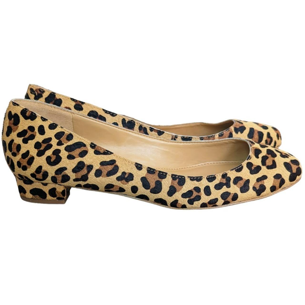 Leopard Print Calf Hair Round Toe Slip On Flats In... - Depop