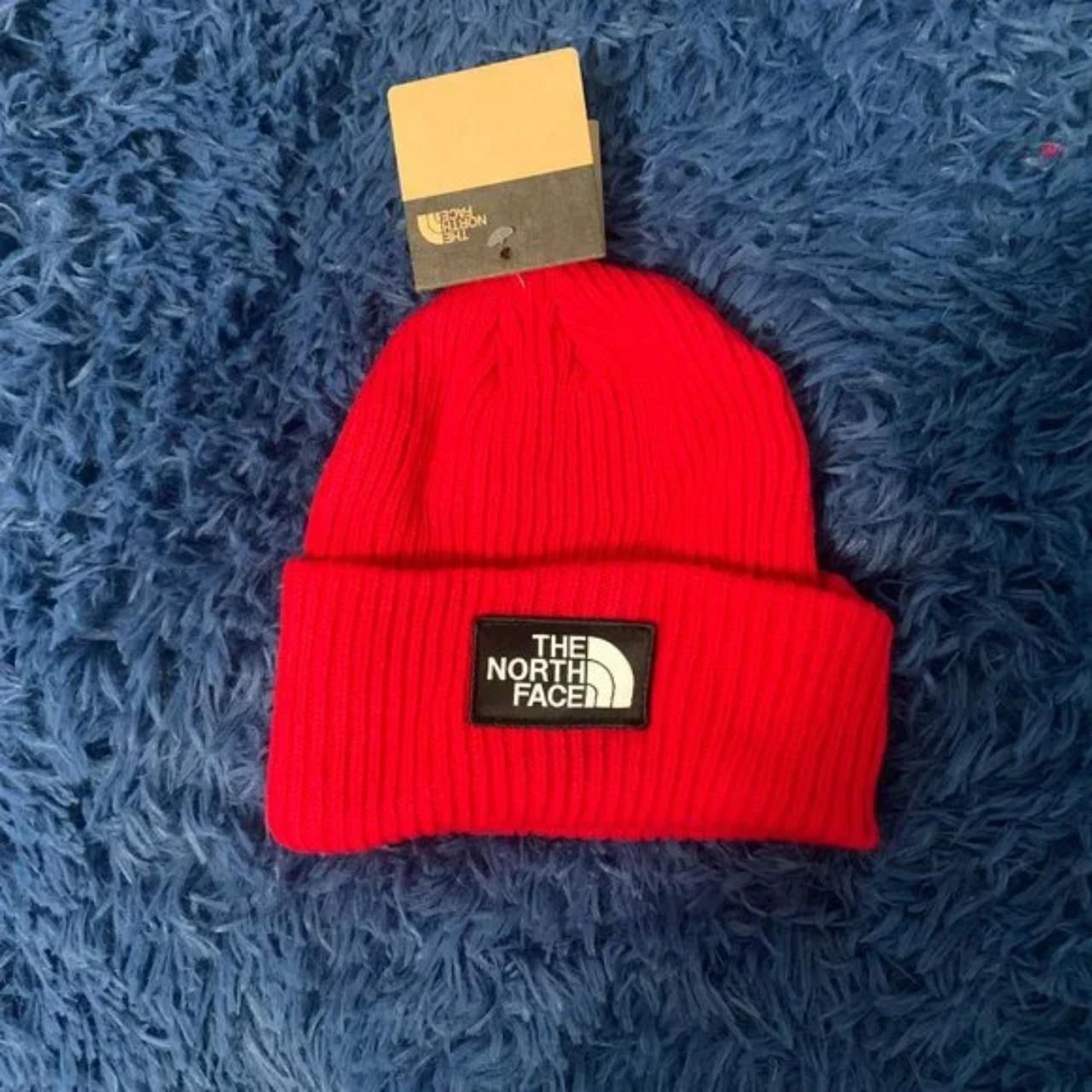 North face beanie on sale red